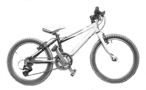 20 Zoll Kinder-Mountainbike mit viel zu langen Kurbeln